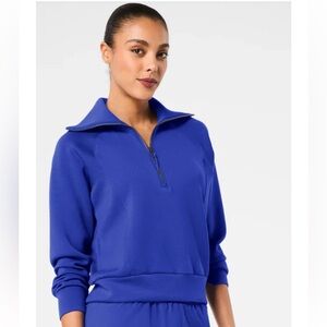 SPANX Women's Royal Blue Half-Zip Sweatshirt